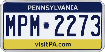 PA license plate MPM2273