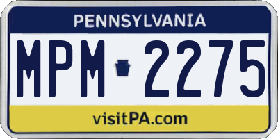 PA license plate MPM2275
