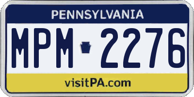 PA license plate MPM2276