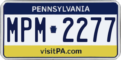 PA license plate MPM2277