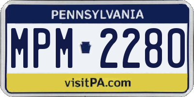 PA license plate MPM2280