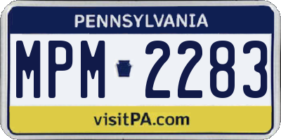 PA license plate MPM2283