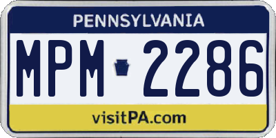 PA license plate MPM2286