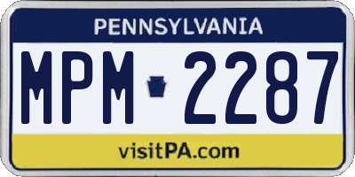 PA license plate MPM2287