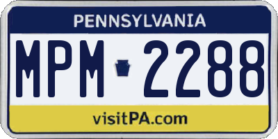 PA license plate MPM2288