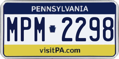 PA license plate MPM2298