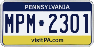 PA license plate MPM2301
