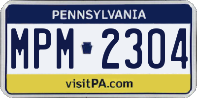 PA license plate MPM2304