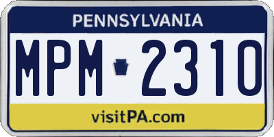 PA license plate MPM2310