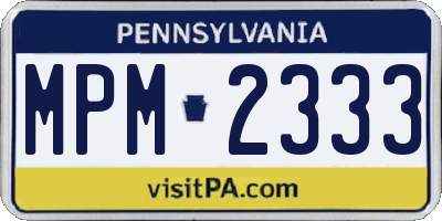 PA license plate MPM2333