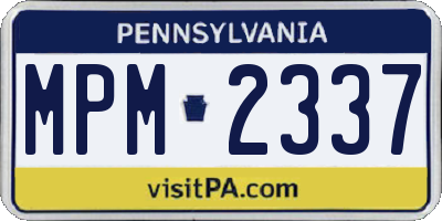PA license plate MPM2337