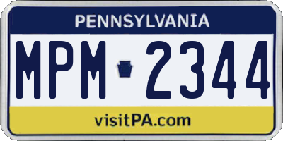 PA license plate MPM2344