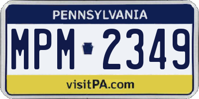 PA license plate MPM2349