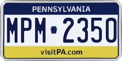 PA license plate MPM2350