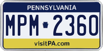 PA license plate MPM2360