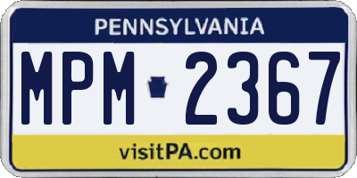 PA license plate MPM2367