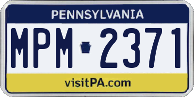PA license plate MPM2371