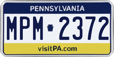 PA license plate MPM2372