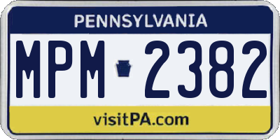 PA license plate MPM2382