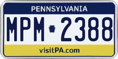 PA license plate MPM2388