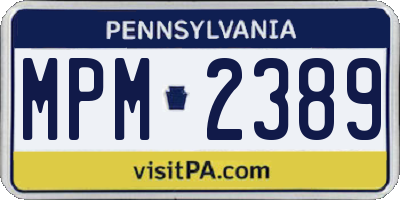 PA license plate MPM2389