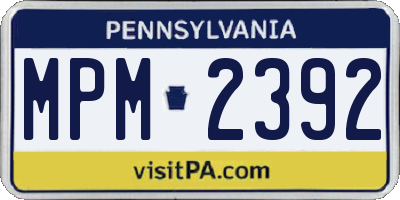 PA license plate MPM2392