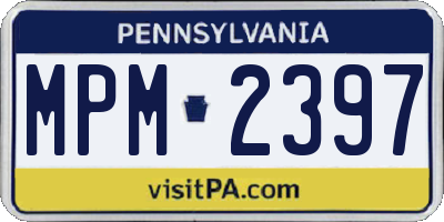 PA license plate MPM2397