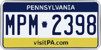 PA license plate MPM2398