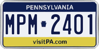 PA license plate MPM2401