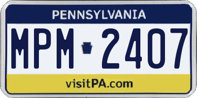 PA license plate MPM2407