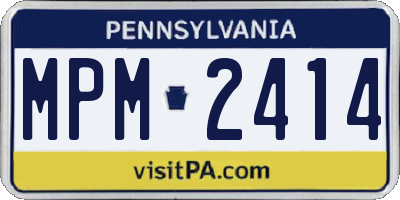 PA license plate MPM2414