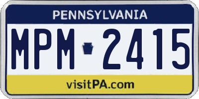 PA license plate MPM2415