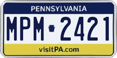 PA license plate MPM2421