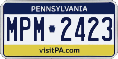 PA license plate MPM2423