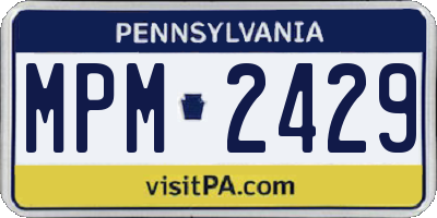 PA license plate MPM2429