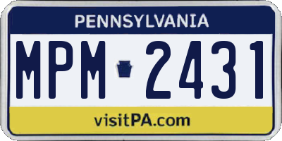PA license plate MPM2431