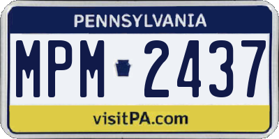 PA license plate MPM2437