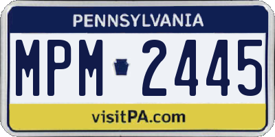 PA license plate MPM2445