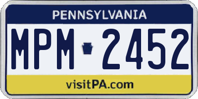 PA license plate MPM2452