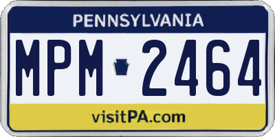 PA license plate MPM2464
