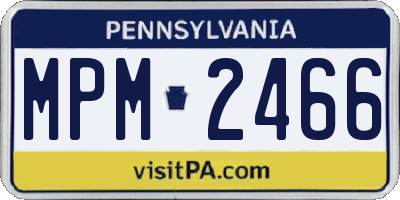 PA license plate MPM2466