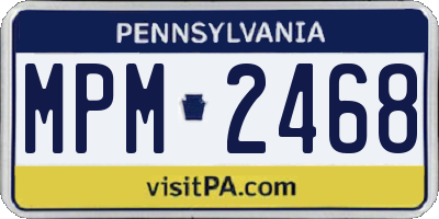 PA license plate MPM2468