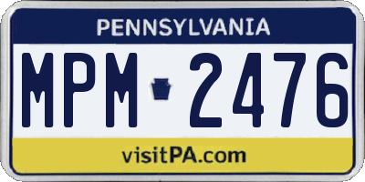 PA license plate MPM2476
