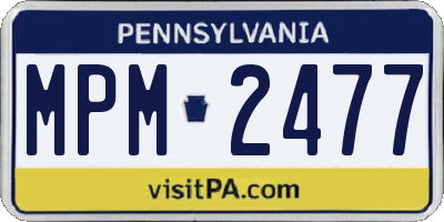 PA license plate MPM2477