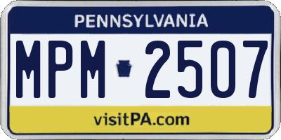 PA license plate MPM2507