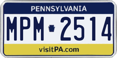 PA license plate MPM2514