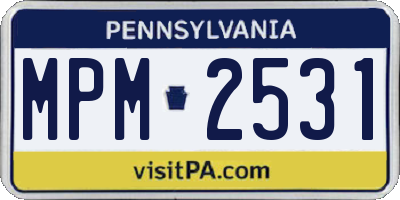 PA license plate MPM2531