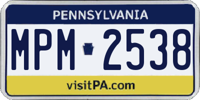 PA license plate MPM2538