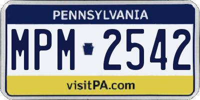 PA license plate MPM2542