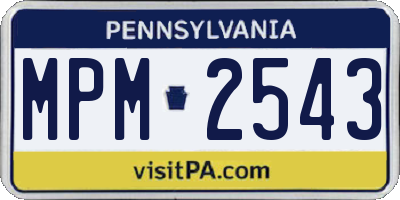 PA license plate MPM2543